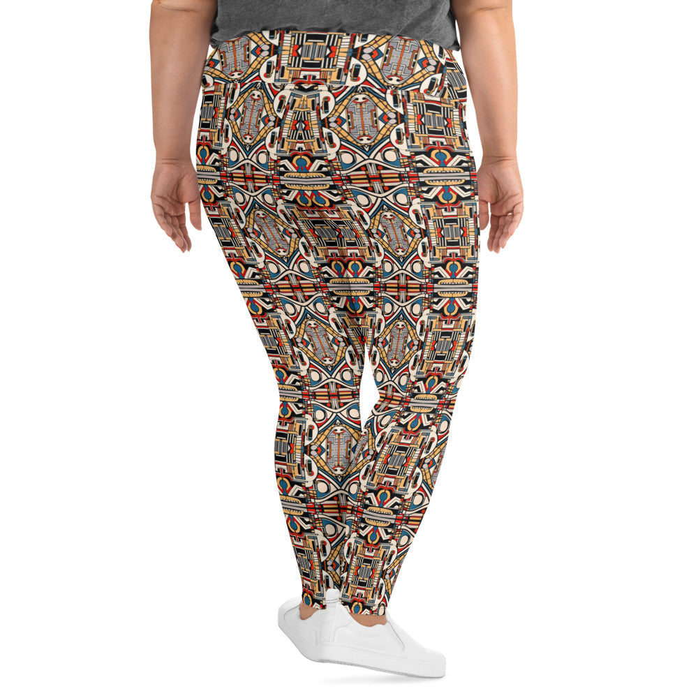 DMV 1349 Chic Boho All-Over Print Plus Size Leggings