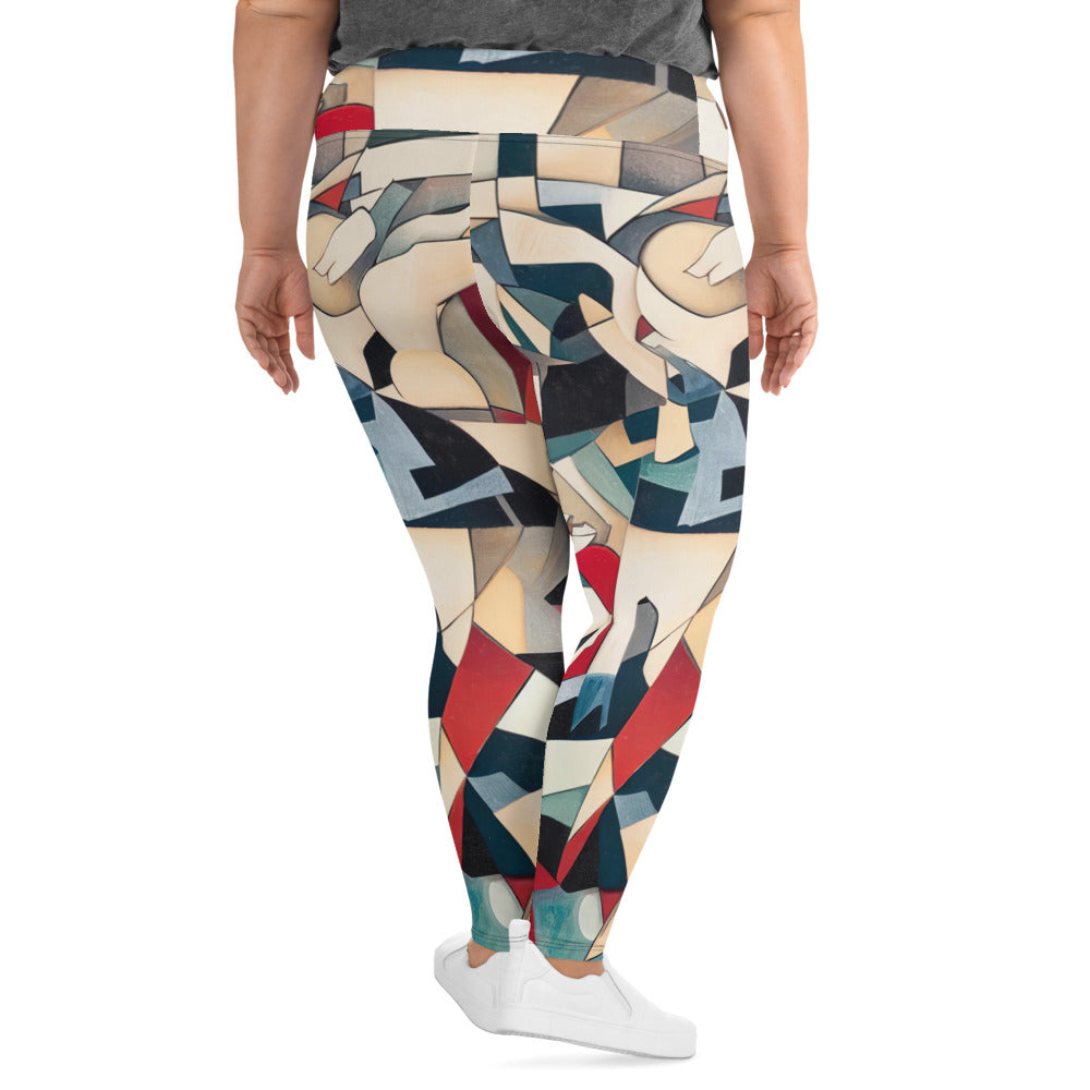 DMV 0508 Abstract Art All-Over Print Plus Size Leggings