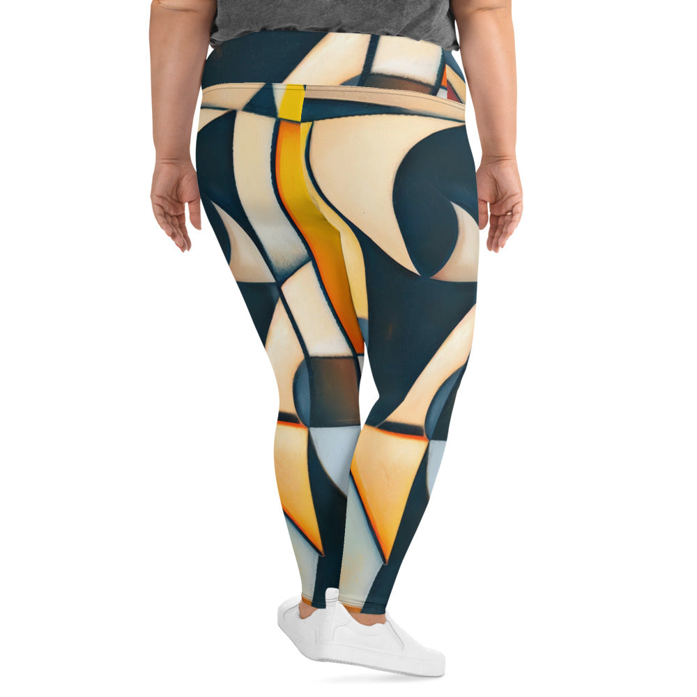 DMV 0433 Abstract Art All-Over Print Plus Size Leggings