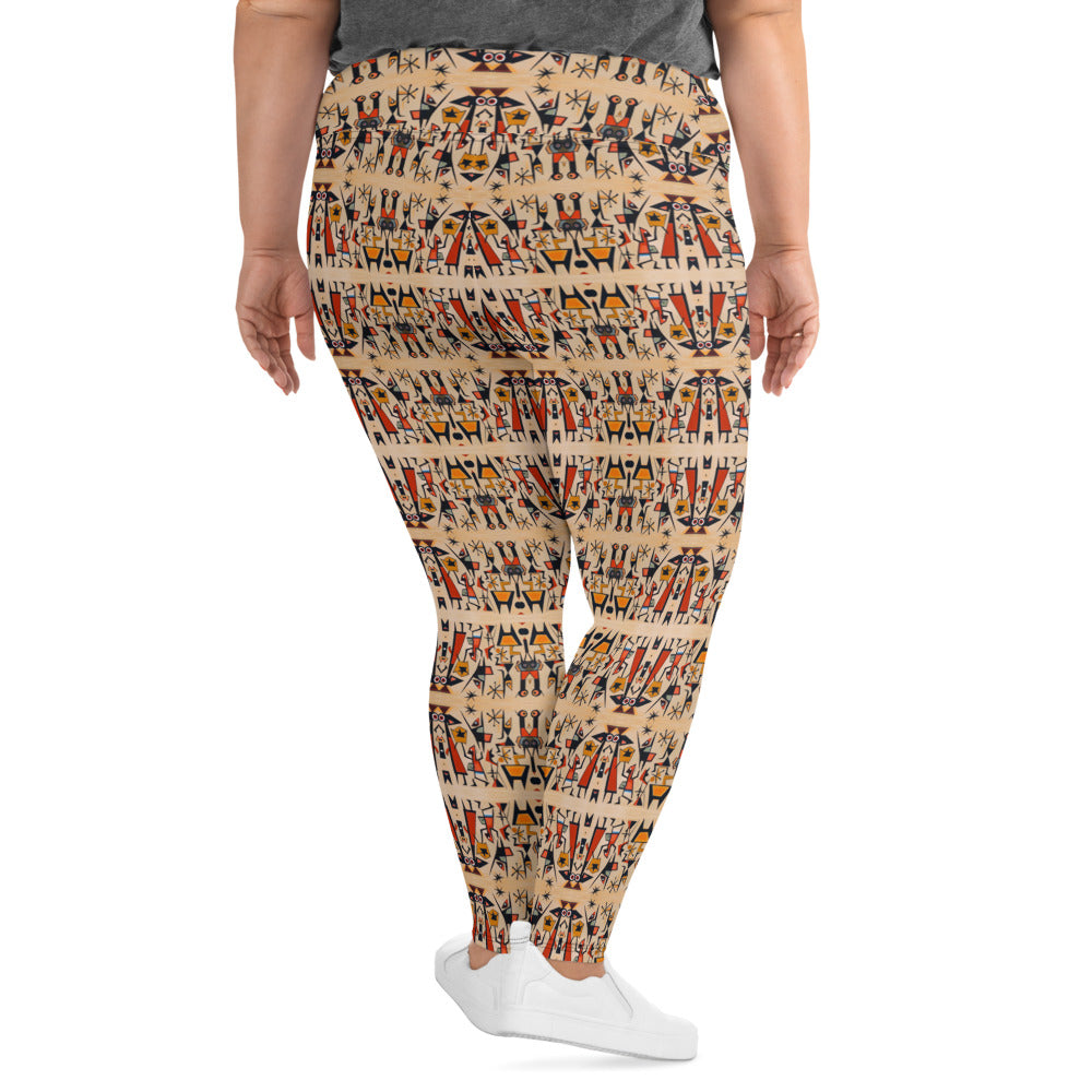 DMV 0509 Classic Boho All-Over Print Plus Size Leggings