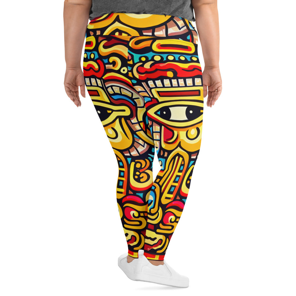 DMV 0616 Psy Art All-Over Print Plus Size Leggings