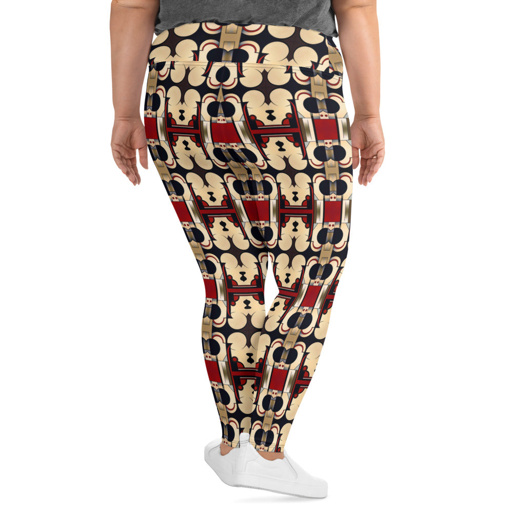 DMV 2033 Conceptual Artsy All-Over Print Plus Size Leggings