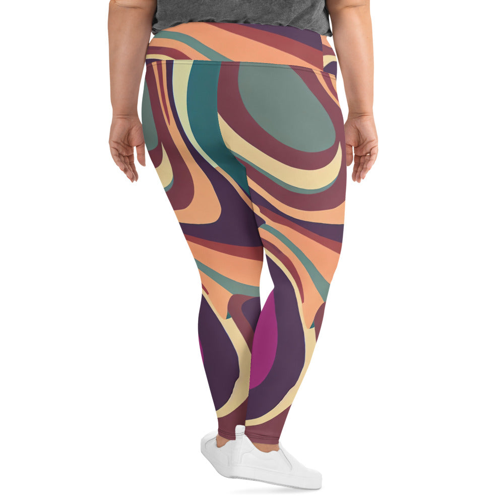 DMV 0919 Retro Art All-Over Print Plus Size Leggings