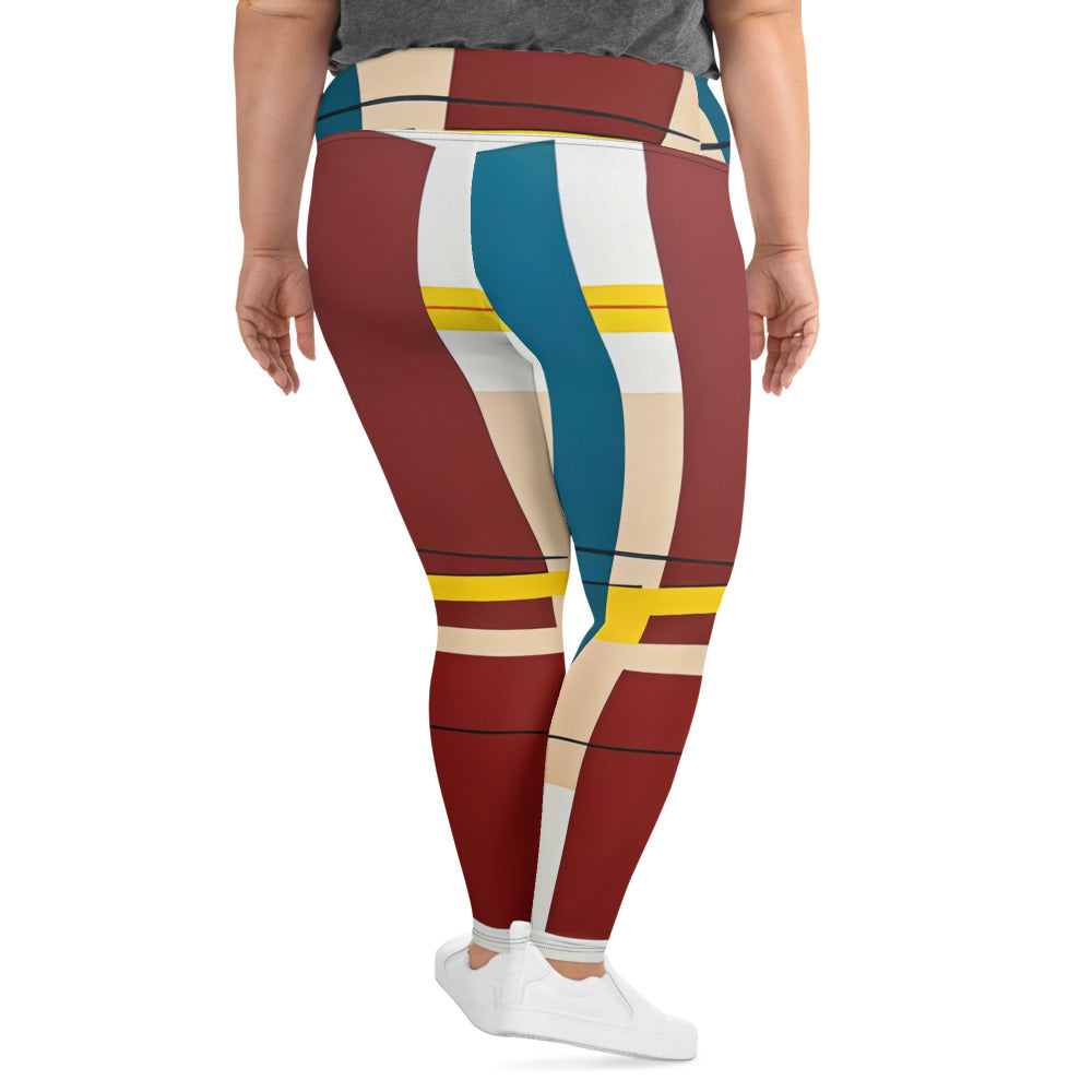 DMV 1120 Abstract Art All-Over Print Plus Size Leggings