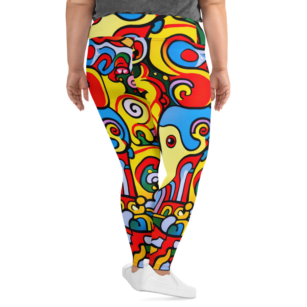 DMV 1241 Psy Art All-Over Print Plus Size Leggings