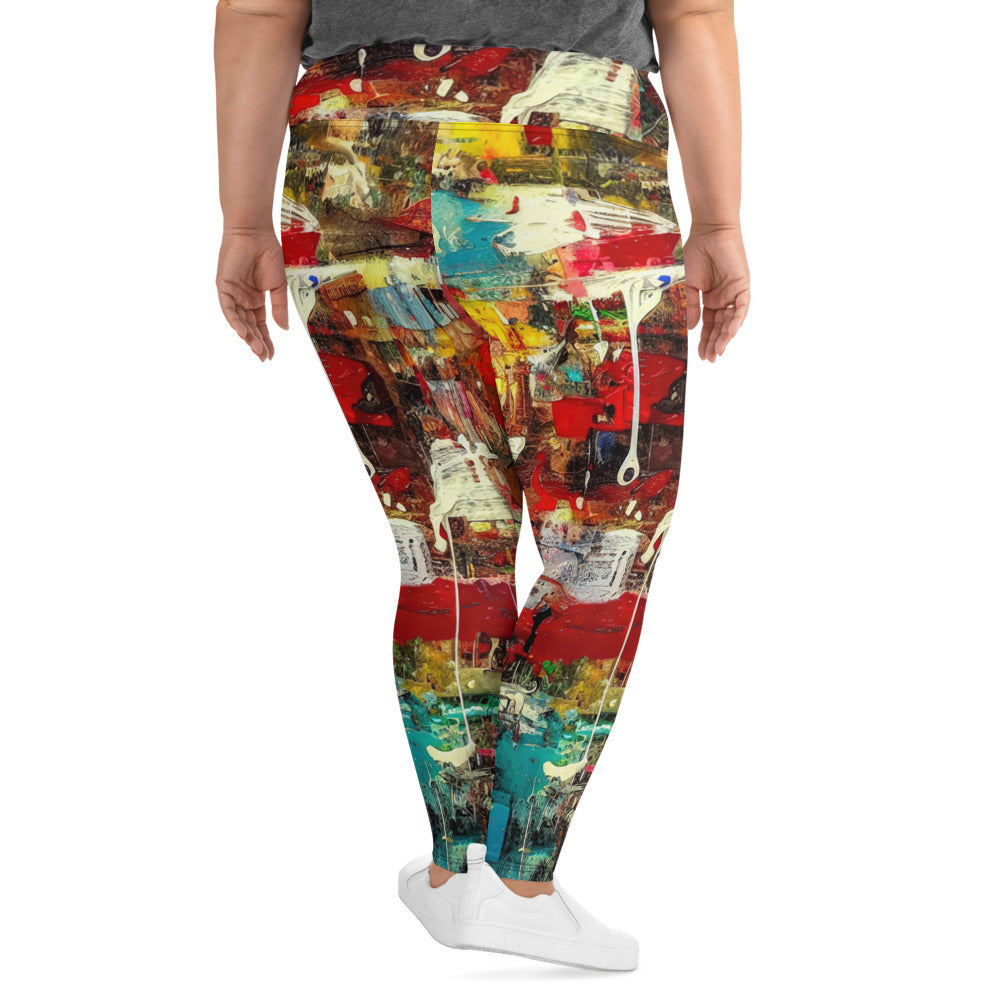 DMV 0597 Avant Garde All-Over Print Plus Size Leggings