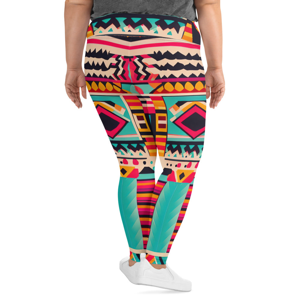 DMV 1520 Boho All-Over Print Plus Size Leggings