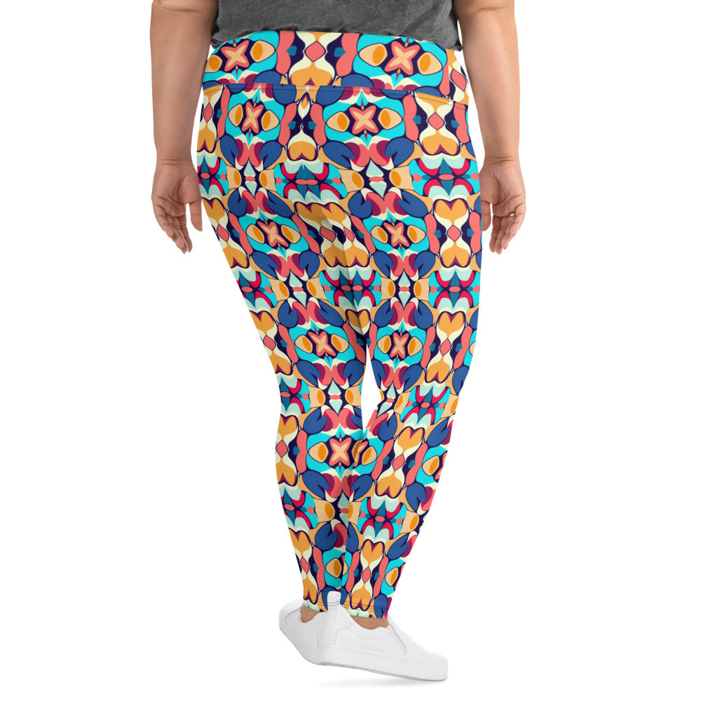 DMV 1130 Vintage Artsy All-Over Print Plus Size Leggings