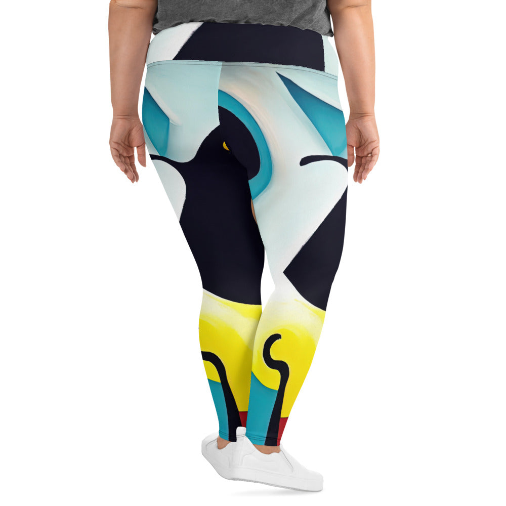 DMV 0592 Retro Art All-Over Print Plus Size Leggings