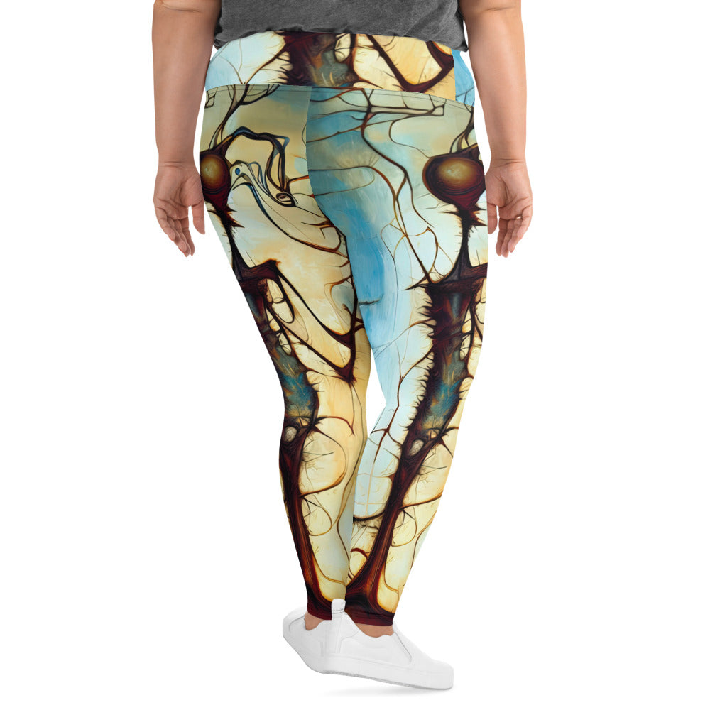 DMV 0650 Retro Art All-Over Print Plus Size Leggings