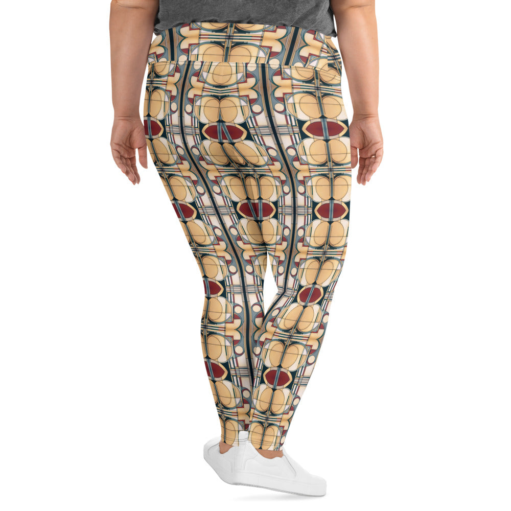 DMV 2080 Geo Boho All-Over Print Plus Size Leggings