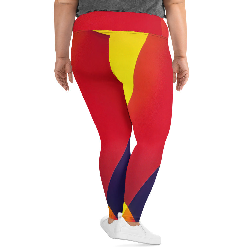 DMV 0830 Retro Art All-Over Print Plus Size Leggings