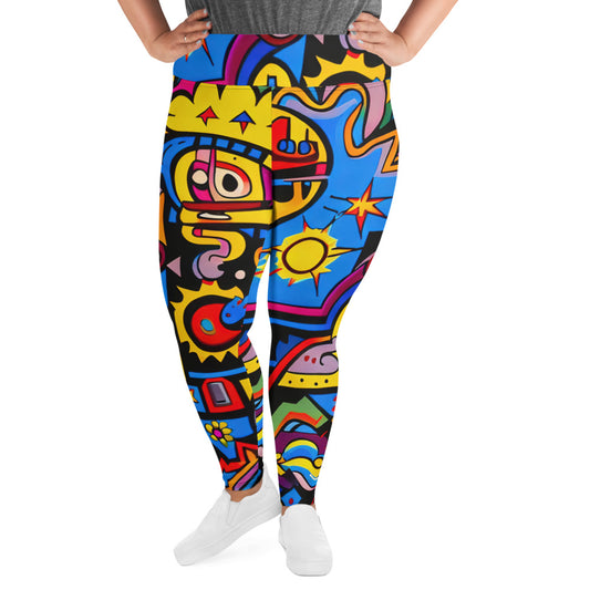 DMV 0235 Psy Art All-Over Print Plus Size Leggings