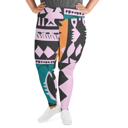 DMV 0229 Boho All-Over Print Plus Size Leggings