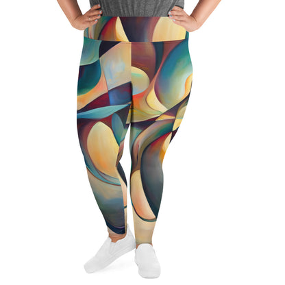 DMV 0243 Abstract Art All-Over Print Plus Size Leggings