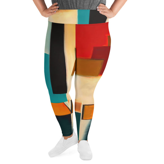 DMV 0282 Abstract Art All-Over Print Plus Size Leggings