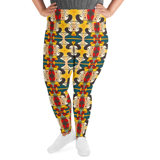 DMV 0281 Vintage Artsy All-Over Print Plus Size Leggings