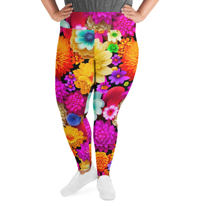 DMV 0238 Floral All-Over Print Plus Size Leggings