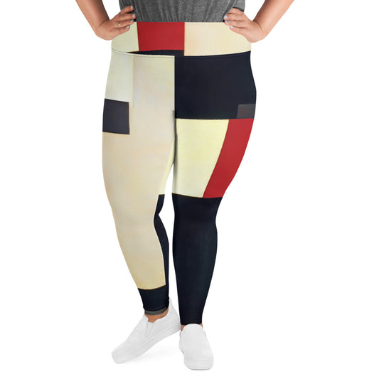 DMV 0212 Abstract Art All-Over Print Plus Size Leggings