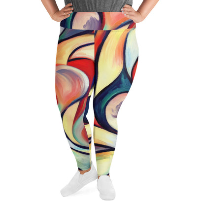 DMV 0277 Abstract Art All-Over Print Plus Size Leggings