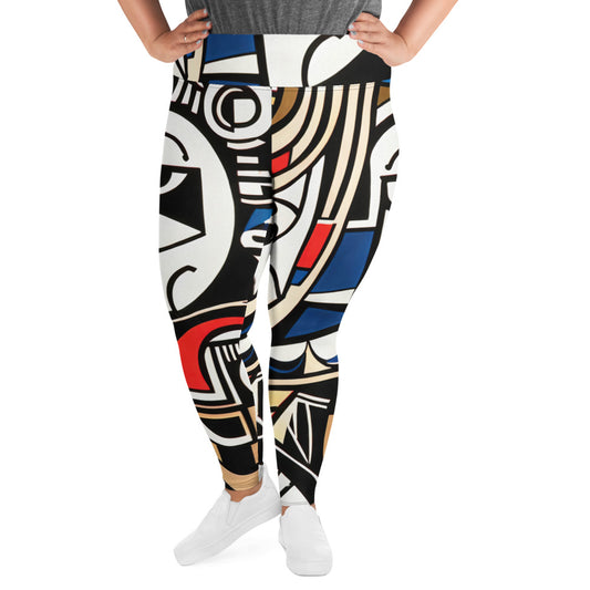 DMV 0019 Boho All-Over Print Plus Size Leggings