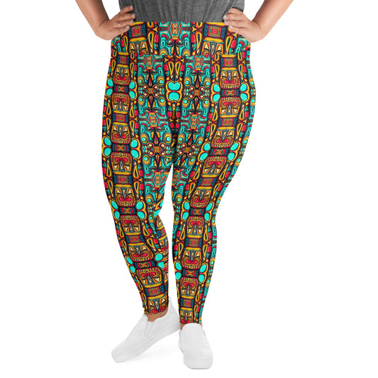 DMV 0074 Psy Artsy All-Over Print Plus Size Leggings