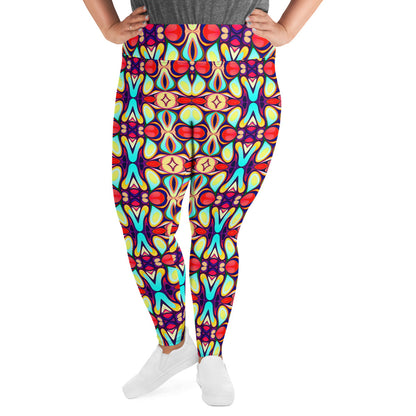 DMV 0036 Vintage Artsy All-Over Print Plus Size Leggings