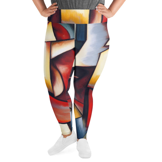 DMV 0067 Abstract Art All-Over Print Plus Size Leggings