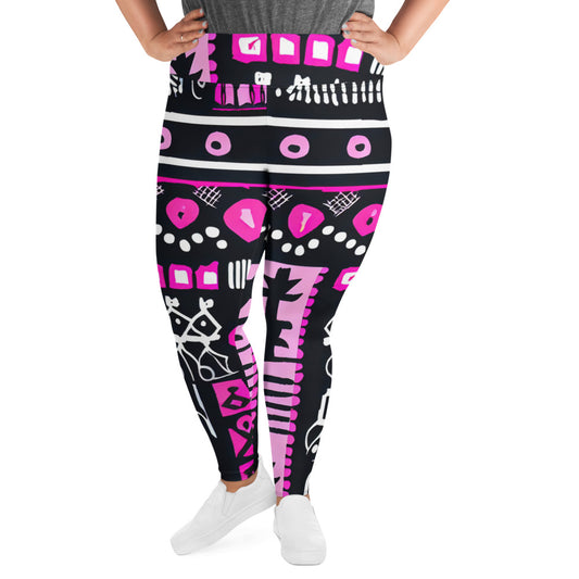 DMV 0026 Boho All-Over Print Plus Size Leggings