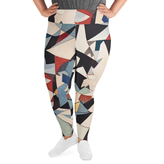 DMV 0047 Abstract Art All-Over Print Plus Size Leggings