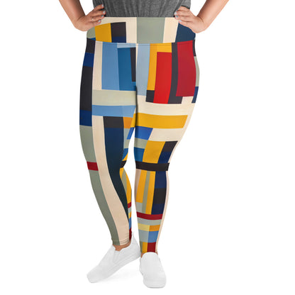 DMV 0072 Abstract Art All-Over Print Plus Size Leggings