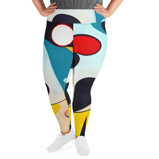 DMV 0037 Retro Art All-Over Print Plus Size Leggings