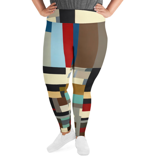 DMV 0008 Abstract Art All-Over Print Plus Size Leggings