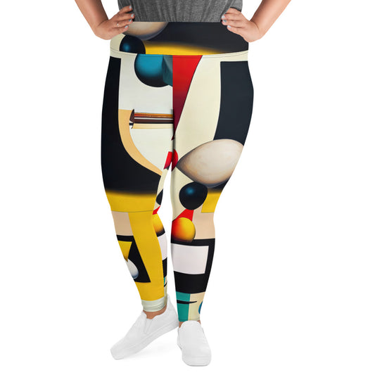 DMV 0055 Retro Art All-Over Print Plus Size Leggings