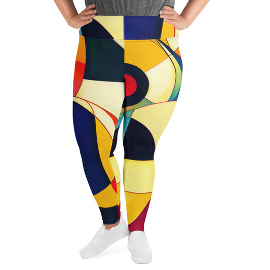 DMV 0024 Abstract Art All-Over Print Plus Size Leggings