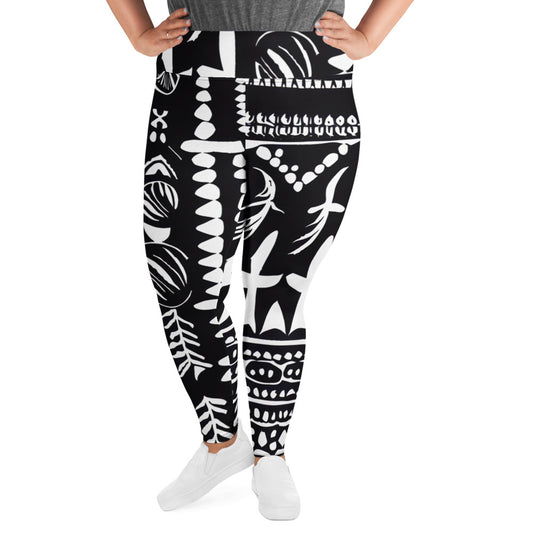 DMV 0060 Boho All-Over Print Plus Size Leggings