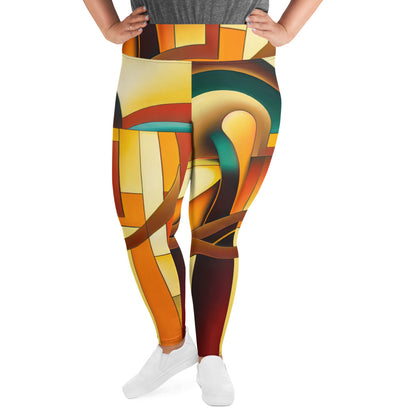 DMV 0048 Retro Art All-Over Print Plus Size Leggings