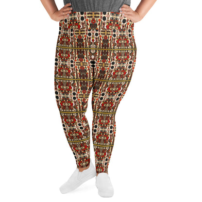 DMV 0082 Classic Boho All-Over Print Plus Size Leggings