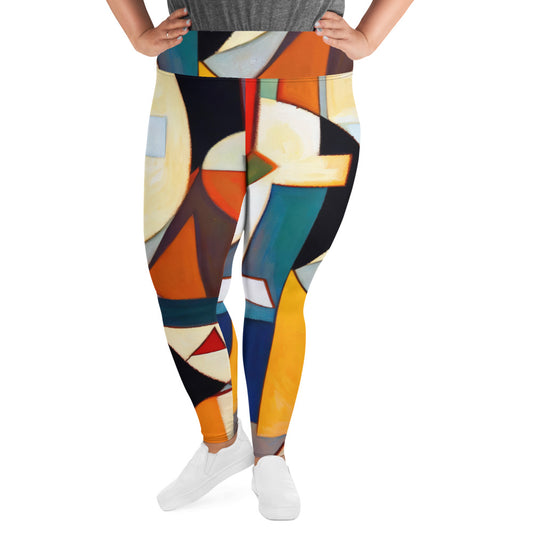 DMV 0025 Abstract Art All-Over Print Plus Size Leggings