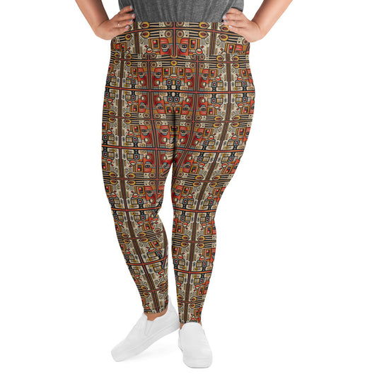 DMV 0073 Classic Boho All-Over Print Plus Size Leggings