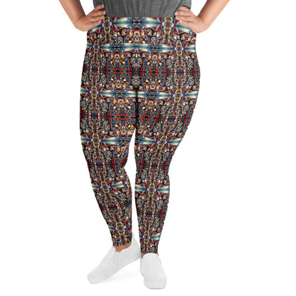 DMV 0007 Conceptual Artsy All-Over Print Plus Size Leggings