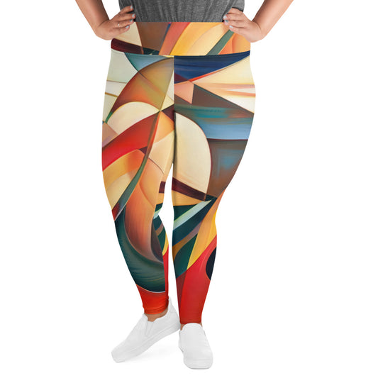 DMV 0015 Abstract Art All-Over Print Plus Size Leggings