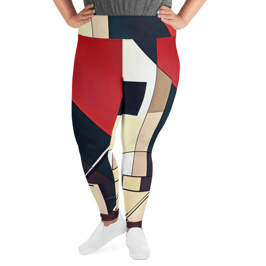 DMV 0061 Abstract Art All-Over Print Plus Size Leggings