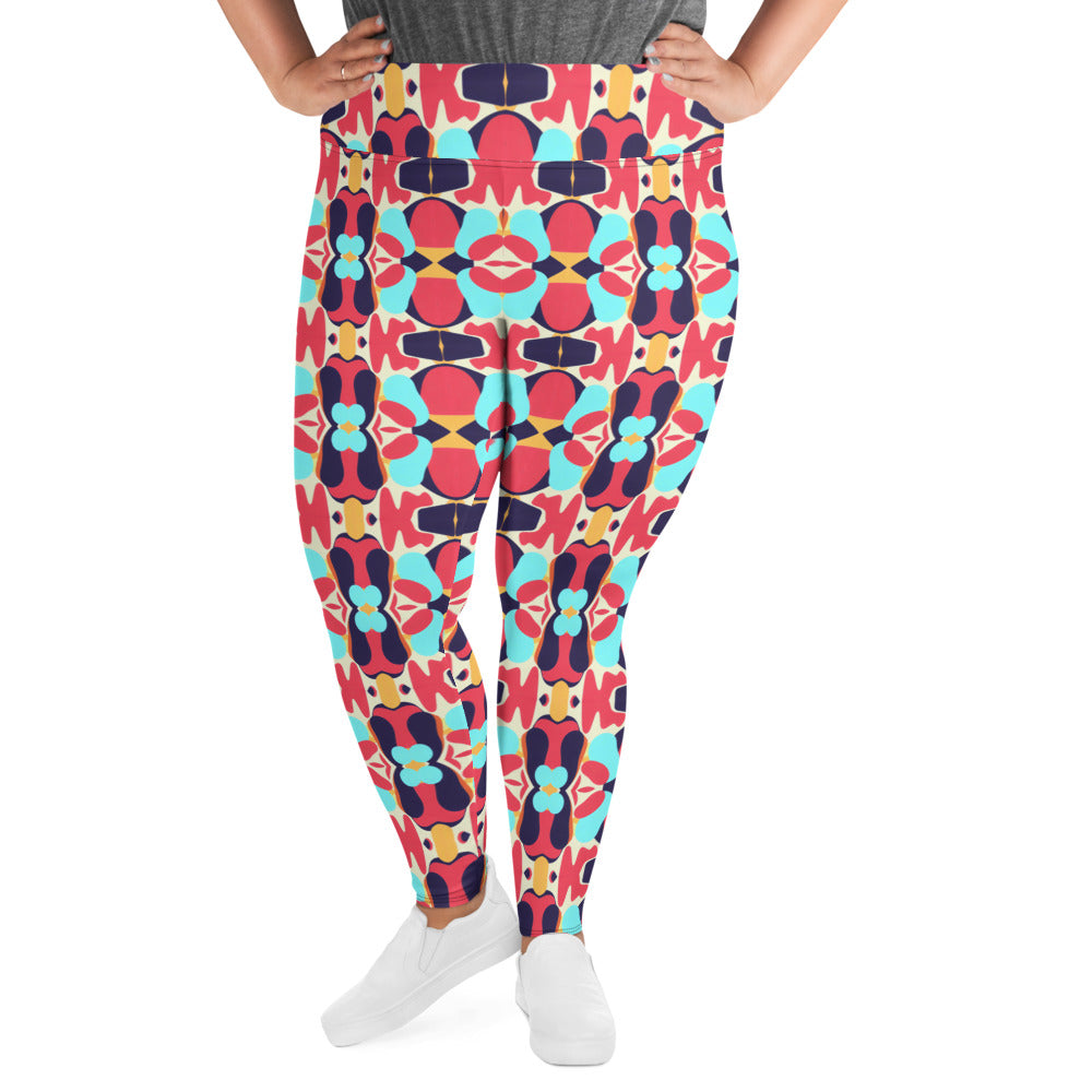 DMV 0030 Vintage Artsy All-Over Print Plus Size Leggings