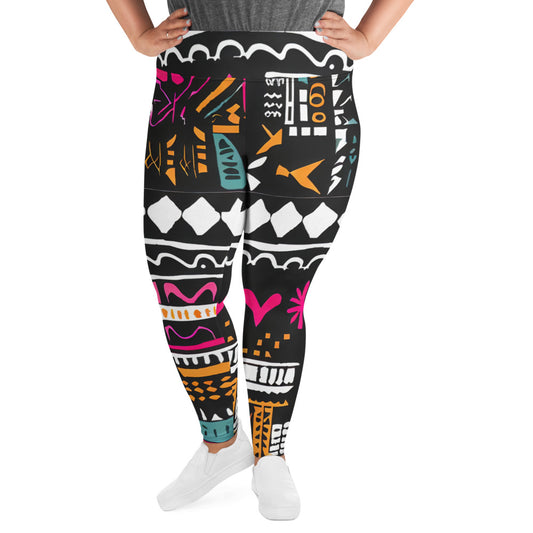 DMV 0011 Boho All-Over Print Plus Size Leggings