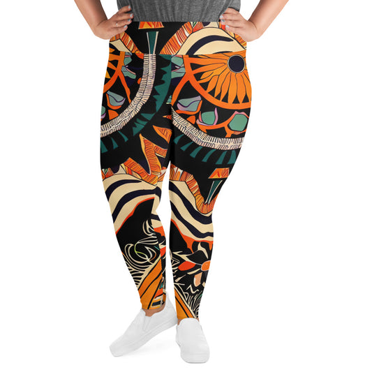 DMV 0033 Boho All-Over Print Plus Size Leggings