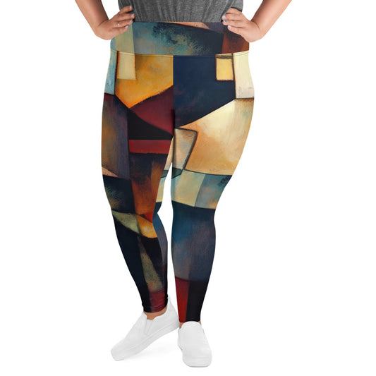 DMV 0053 Abstract Art All-Over Print Plus Size Leggings