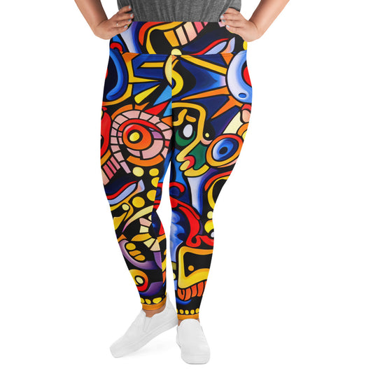 DMV 0051 Psy Art All-Over Print Plus Size Leggings