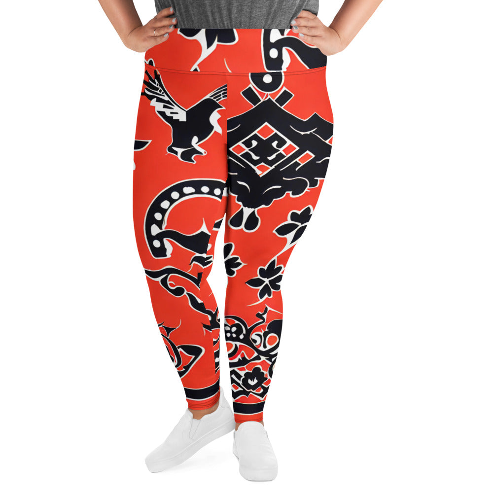 DMV 0038 Boho All-Over Print Plus Size Leggings