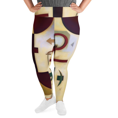 DMV 0083 Abstract Art All-Over Print Plus Size Leggings